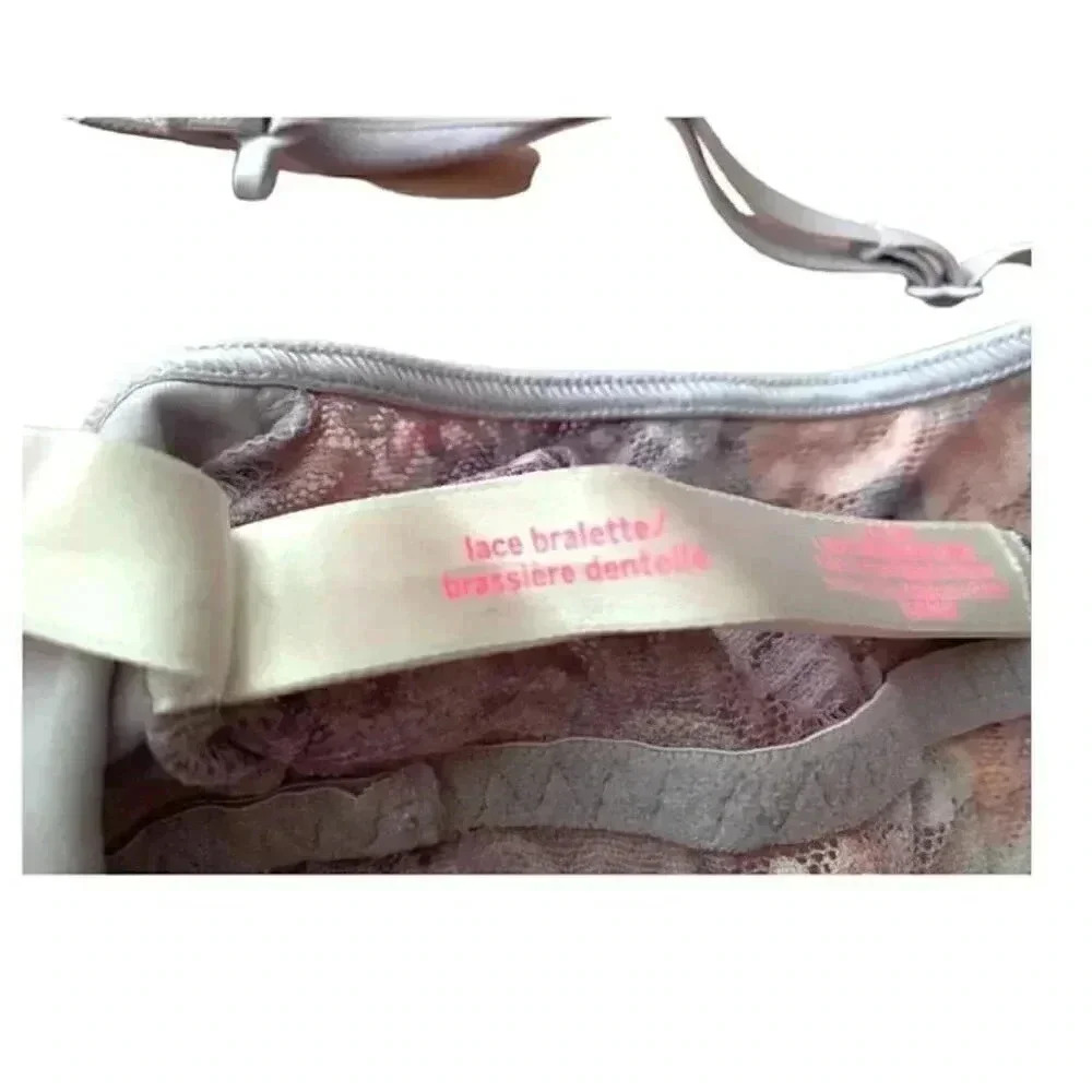 Victoria Secret PINK Lace Bralette Large in Muted Floral Colors Bra festival - Picture 7 of 9